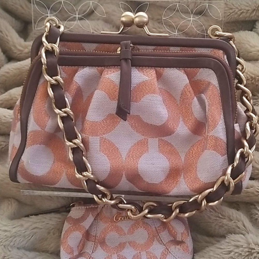 Coach Parker Metallic Kisslock Shoulder Bag
